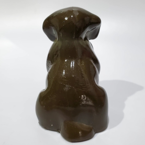 Vntg Boyd POOCH K-9 3" Brown Dark Green Touch Of Glitter Slag Glass - Picture 11 of 13